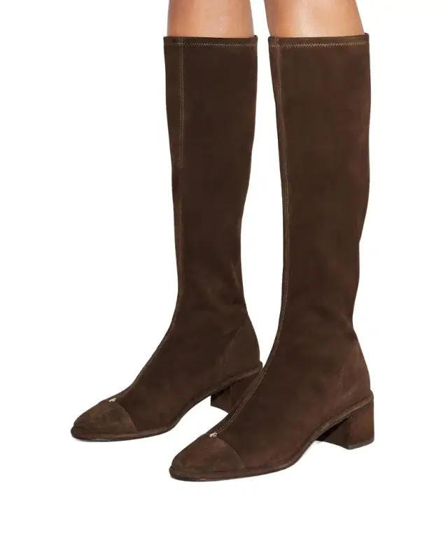 Cap-Toe Suede Knee-High Boots Cap-Toe Suede Knee-High Boots