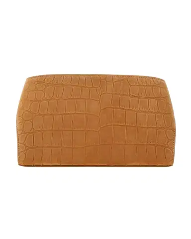 Ferragamo Hug Croc-Embossed Suede Clutch Bag | Thumbnail 1 Ferragamo Hug Croc-Embossed Suede Clutch Bag | Thumbnail 1