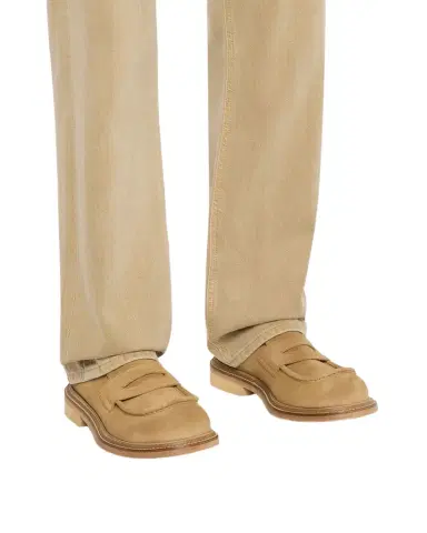 MOSCHINO Men's Suede Penny Loafers | Thumbnail 1