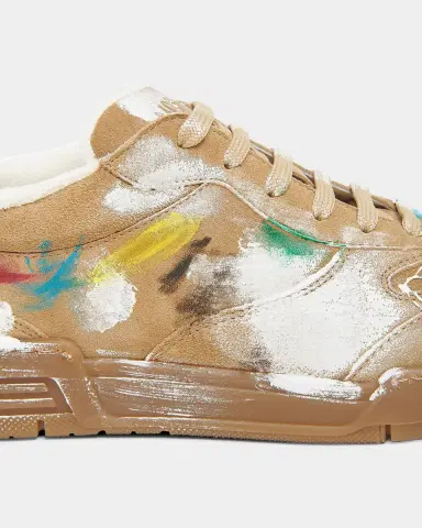 MOSCHINO Men's Hand-Painted Suede Sneakers | Thumbnail 2