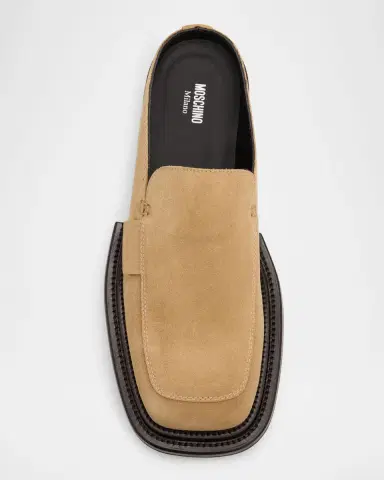 Moschino Men 's Suede Loafer Mules | Thumbnail 3