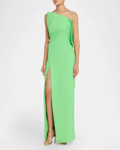 Monique Lhuillier Sculpted Petal Strapless Brocade Column Gown | Thumbnail 3 Monique Lhuillier Sculpted Petal Strapless Brocade Column Gown | Thumbnail 3