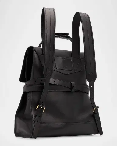 MOSCHINO Men's Tie Me Leather Backpack | Thumbnail 2 MOSCHINO Men's Tie Me Leather Backpack | Thumbnail 2