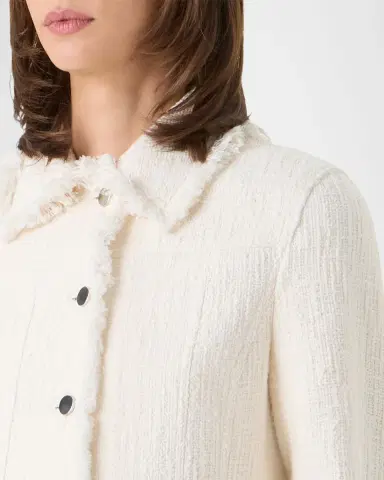 Akris punto Fringed Cotton-Blend Tweed Fitted Short Jacket | Thumbnail 4 Akris punto Fringed Cotton-Blend Tweed Fitted Short Jacket | Thumbnail 4
