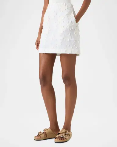 Akris punto 3D Flower Jacquard Cotton Poplin Mini Skirt | Thumbnail 2 Akris punto 3D Flower Jacquard Cotton Poplin Mini Skirt | Thumbnail 2