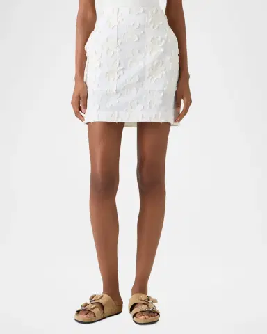 Akris punto 3D Flower Jacquard Cotton Poplin Mini Skirt | Thumbnail 4 Akris punto 3D Flower Jacquard Cotton Poplin Mini Skirt | Thumbnail 4