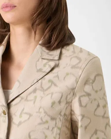 Akris punto Ikat Flower Print Cotton Canvas Boxy Jacket | Thumbnail 4 Akris punto Ikat Flower Print Cotton Canvas Boxy Jacket | Thumbnail 4