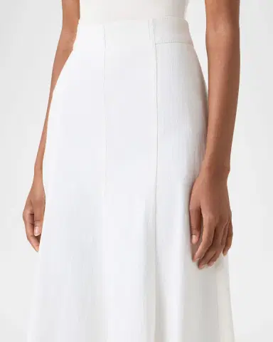 Akris punto High-Waist Front Pleat Stretch Denim Midi Skirt | Thumbnail 3 Akris punto High-Waist Front Pleat Stretch Denim Midi Skirt | Thumbnail 3