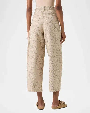 Akris punto Farrow Ikat Flower-Print Cotton Barrel-Leg Ankle Pants | Thumbnail 2 Akris punto Farrow Ikat Flower-Print Cotton Barrel-Leg Ankle Pants | Thumbnail 2