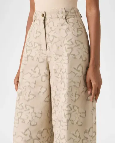 Akris punto Farrow Ikat Flower-Print Cotton Barrel-Leg Ankle Pants | Thumbnail 5 Akris punto Farrow Ikat Flower-Print Cotton Barrel-Leg Ankle Pants | Thumbnail 5