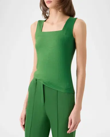 Akris punto Square-Neck Modal Stretch Jersey Tank Top | Thumbnail 3 Akris punto Square-Neck Modal Stretch Jersey Tank Top | Thumbnail 3