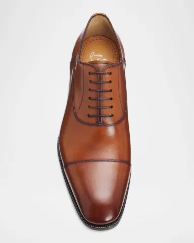 Christian Louboutin Men's Greggory Patinated Leather Oxford Shoes | Thumbnail 5