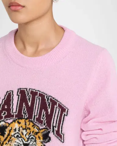 Ganni Graphic Wool-Blend Sweater | Thumbnail 4 Ganni Graphic Wool-Blend Sweater | Thumbnail 4