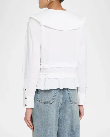Ganni Stretch-Cotton Sailor Top | Thumbnail 2 Ganni Stretch-Cotton Sailor Top | Thumbnail 2