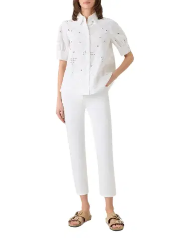 Akris punto Flower Eyelet Embroidered Cotton Poplin Blouse | Thumbnail 1 Akris punto Flower Eyelet Embroidered Cotton Poplin Blouse | Thumbnail 1