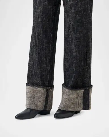 Akris punto Cooper Heavyweight Denim Wide-Leg Cuffed Pants | Thumbnail 3 Akris punto Cooper Heavyweight Denim Wide-Leg Cuffed Pants | Thumbnail 3