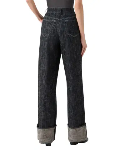 Akris punto Cooper Heavyweight Denim Wide-Leg Cuffed Pants | Thumbnail 1 Akris punto Cooper Heavyweight Denim Wide-Leg Cuffed Pants | Thumbnail 1