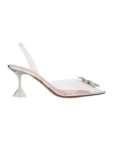 Amina Muaddi Begum Clear Crystal Slingback Pumps | Thumbnail 1 Amina Muaddi Begum Clear Crystal Slingback Pumps | Thumbnail 1
