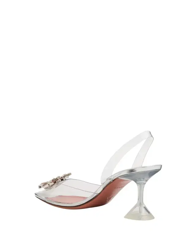 Amina Muaddi Begum Clear Crystal Slingback Pumps