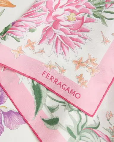 Ferragamo Spring-Print Silk Scarf | Thumbnail 3 Ferragamo Spring-Print Silk Scarf | Thumbnail 3