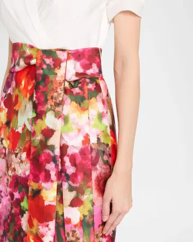 BADGLEY MISCHKA Chiffon and Floral-Print Mikado Midi Sheath Dress | Thumbnail 4 BADGLEY MISCHKA Chiffon and Floral-Print Mikado Midi Sheath Dress | Thumbnail 4