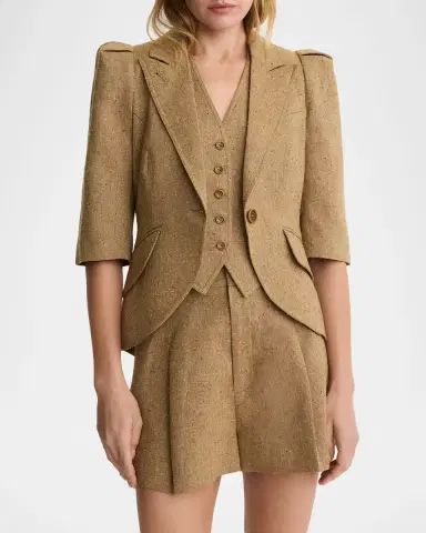 SMYTHE Cropped Pouf-Sleeve Blazer | Thumbnail 2 SMYTHE Cropped Pouf-Sleeve Blazer | Thumbnail 2