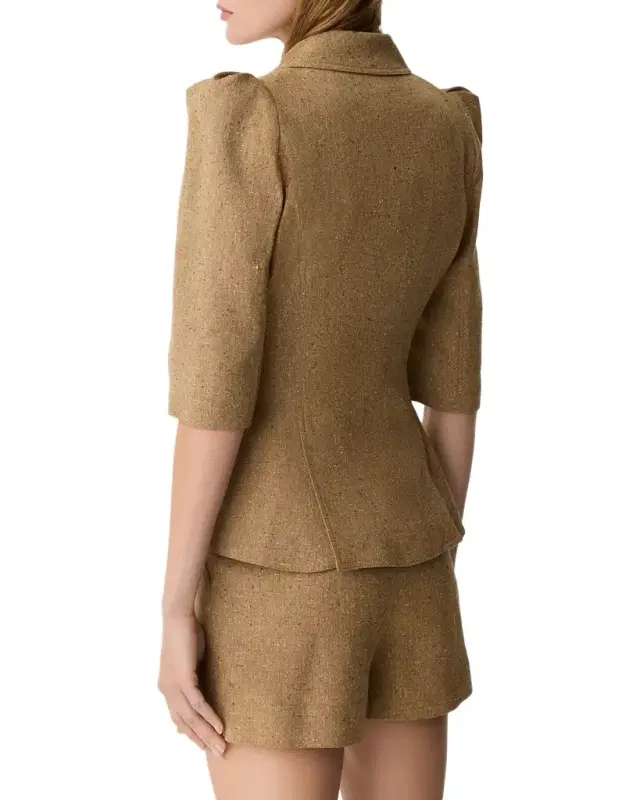 Smythe Cropped Pouf-Sleeve Blazer