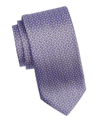 Canali Men's Micro-Geometric Silk Tie | Thumbnail 2