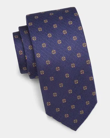 Canali Men's Textured Medium Silk Tie, Blue | Thumbnail 3 Canali Men's Textured Medium Silk Tie, Blue | Thumbnail 3