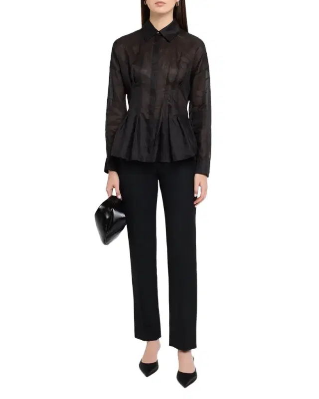 Mstora Ramie Peplum-Hem Shirt