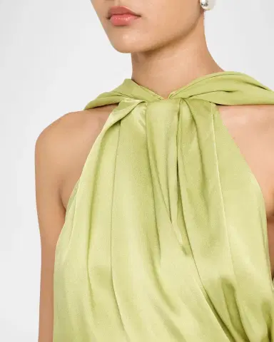 Rachel Gilbert Hallie Draped Satin Cape-Sleeve Gown | Thumbnail 4 Rachel Gilbert Hallie Draped Satin Cape-Sleeve Gown | Thumbnail 4