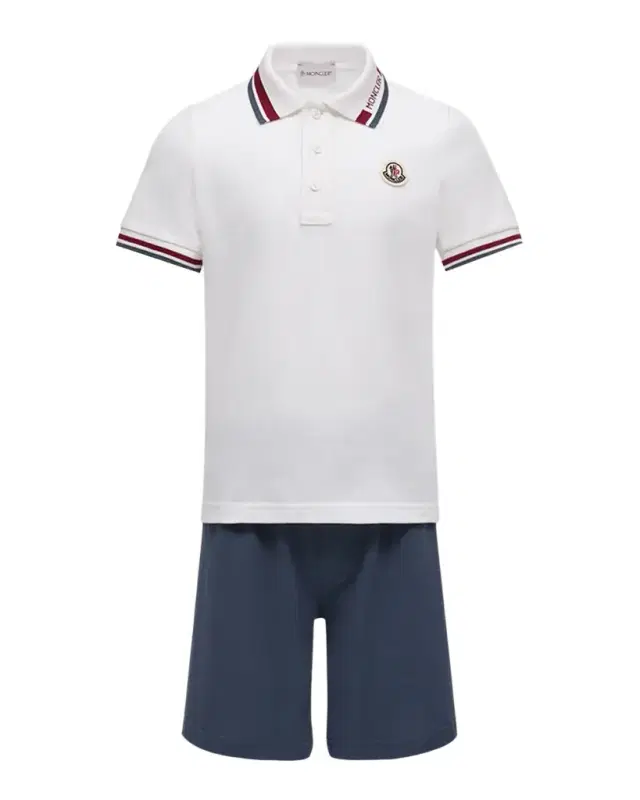 Moncler Boy 's Tricolor-Trimmed Cotton Polo Shirt & Shorts Set, Size -6