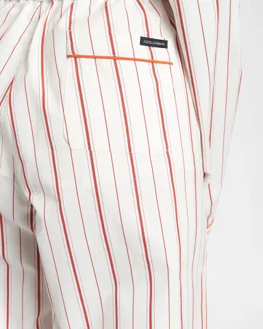 Dolce & Gabbana Striped Cotton Wide-Leg Pull-On Pajama Pants | Thumbnail 4
