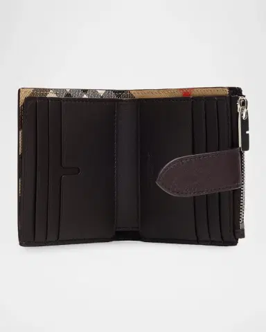 Burberry Men's Pop Check Leather Bifold Zip Wallet | Thumbnail 3 Burberry Men's Pop Check Leather Bifold Zip Wallet | Thumbnail 3
