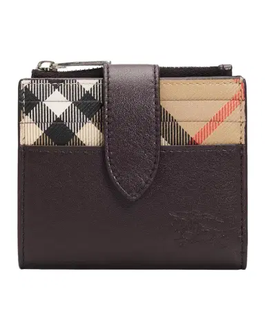 Burberry Men's Pop Check Leather Bifold Zip Wallet | Thumbnail 1 Burberry Men's Pop Check Leather Bifold Zip Wallet | Thumbnail 1