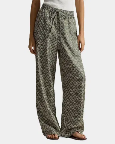 Polo Ralph Lauren Floral Silk Drawstring Wide-Leg Pants | Thumbnail 3