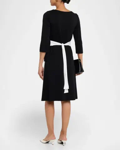 Misook A-Line Colorblock Soft Knit Dress | Thumbnail 2
