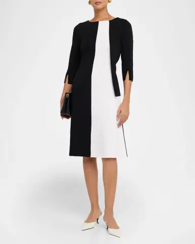 Misook A-Line Colorblock Soft Knit Dress | Thumbnail 3