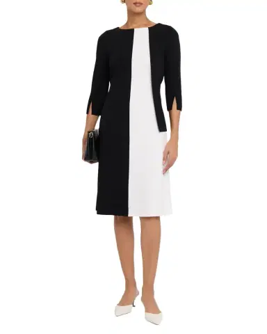 Misook A-Line Colorblock Soft Knit Dress | Thumbnail 1