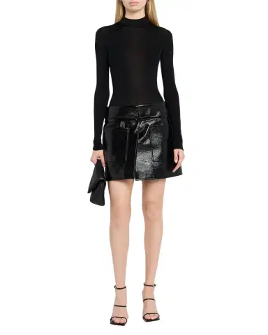 Courrèges Two Pockets Vinyl Mini Skirt With Belt | Thumbnail 1