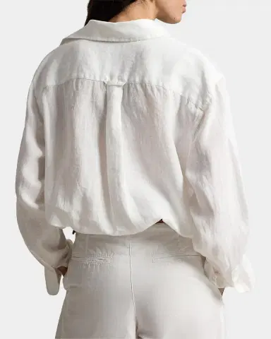 Polo Ralph Lauren Oversized-Fit Embroidered Linen Shirt | Thumbnail 2 Polo Ralph Lauren Oversized-Fit Embroidered Linen Shirt | Thumbnail 2