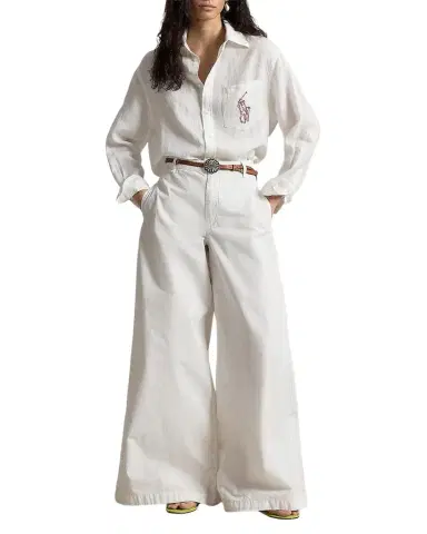 Polo Ralph Lauren Oversized-Fit Embroidered Linen Shirt | Thumbnail 1 Polo Ralph Lauren Oversized-Fit Embroidered Linen Shirt | Thumbnail 1
