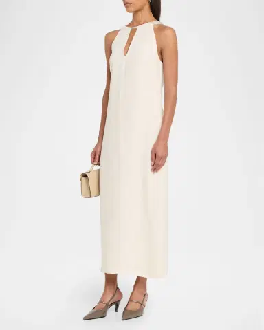 Peserico Sleeveless Cutout Linen Midi Dress | Thumbnail 3