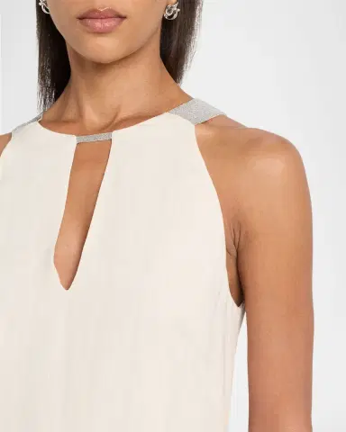Peserico Sleeveless Cutout Linen Midi Dress | Thumbnail 4