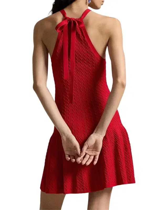 Cable-Knit Halter Dress