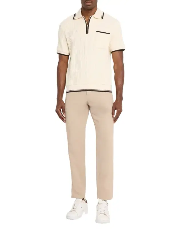 Mackage Men's Estaban Crochet Knit Polo Shirt