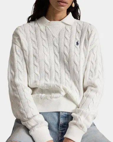 Polo Ralph Lauren Cable-Knit Cotton Polo Sweater | Thumbnail 2 Polo Ralph Lauren Cable-Knit Cotton Polo Sweater | Thumbnail 2