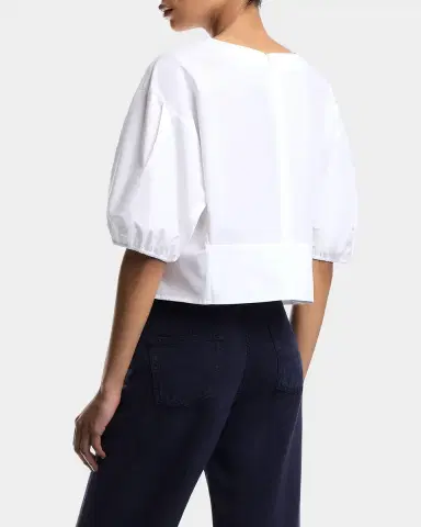Emporio Armani Puff-Sleeve Cotton Blouse | Thumbnail 2