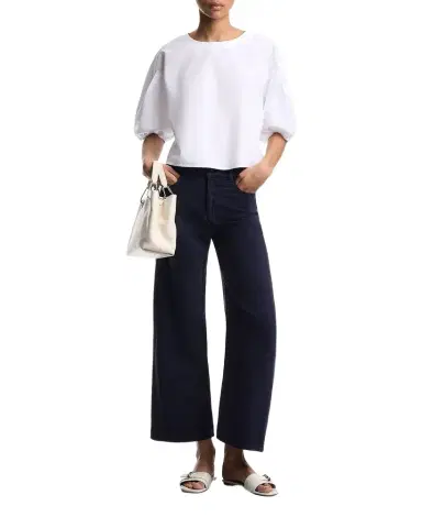 Emporio Armani Puff-Sleeve Cotton Blouse | Thumbnail 1