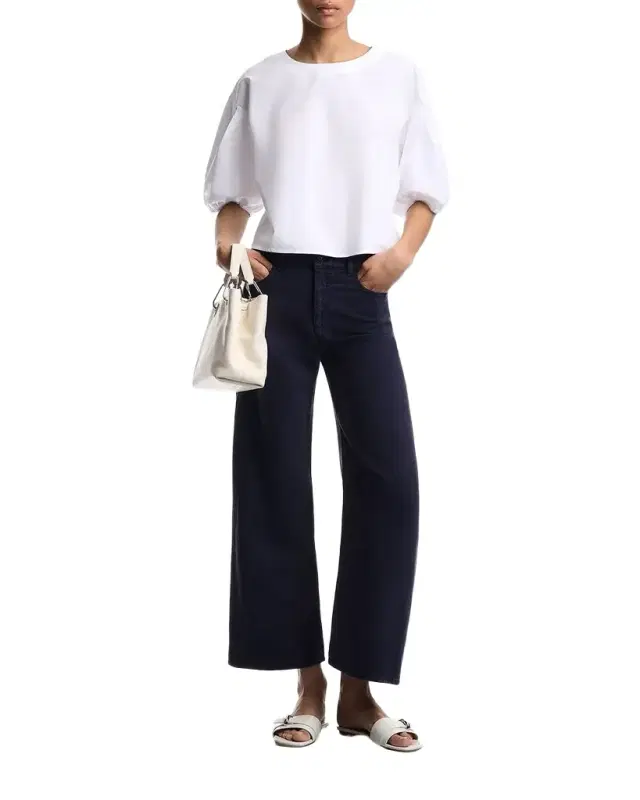 Puff-Sleeve Cotton Blouse Puff-Sleeve Cotton Blouse